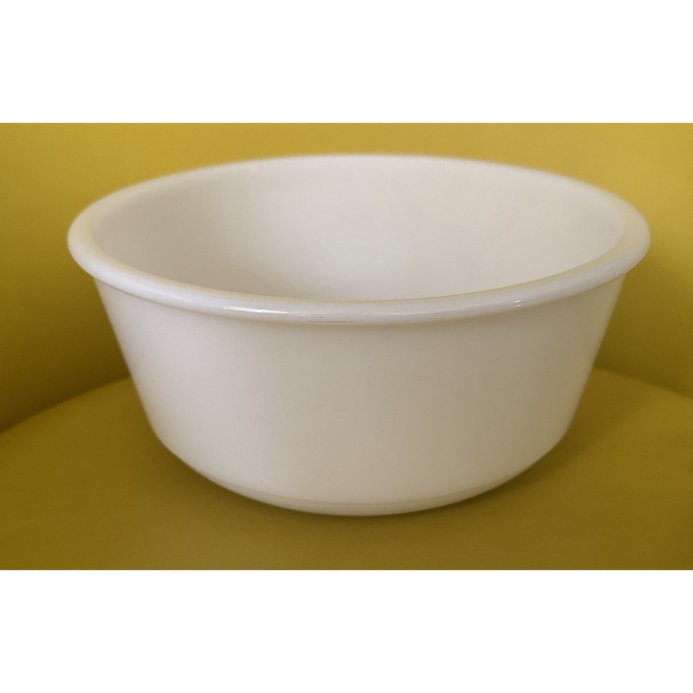 Vintage Glasbake Sunbeam Mixmaster Replacement Bowl White Milk Glass Large 9"